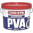 EVO-STIK Waterproof PVA, Adhesive, Primer, Sealer and Dustproofer, Conforms to EN 204 D3, Colour: White, Size: 2.5L