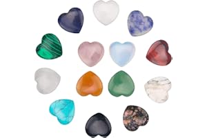 NOLACE Pietre A Cuore 14 Pezzi Set di Gemme Pietra A Cuore Pietre di Cristallo Decorative Gemme da 20 Mm Cuore Boccale da Viaggio Pietre Cuore Portafortuna Pietra di Cristallo Decorazione Artigianato