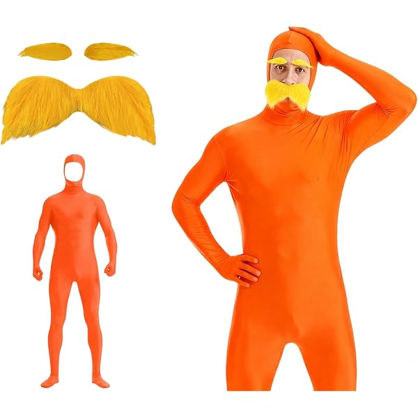 Ganzkörperanzug Zentai Mit Closed Face – Orange, Lackleder-Optik, Für Karneval & Halloween