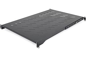 StarTech.com Ripiano Rack 19" 1U Ventilato, Mensola Regolabile (71,1-87,3cm) in Acciaio per Armadio Rack a 4 Montanti. Max 68kg