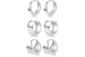 ALEXCRAFT 3Paar Creolen Gold Ohrringe Set, Damen 14 Karat vergoldet Schmuck Ohrringe Huggies Creolen Kleine Hypoallergen Ohrringe Silber 925 Schlafen Knorpel Kreolen Creolen Gold Kleine Damen Herren