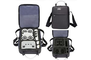 Hesupy förvaringsväska för DJI Neo, bärväska bärbar reseorganisatör axelväska neo drönare skyddsfodral tillbehör, Svart + sva