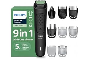 Philips India's No.1 Men's Trimmer* | One stroke beard trimming | All-in-One Grooming Kit- Face, Hair, Body | Ear/Nose attachment | Safe for Sensitive Skin | 60 mins runtime | 2yrs warranty* | MG3927