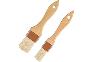 KHDULQ 2 Pcs Brocha Para Repostería De Madera,Cepillo Para Parrilla,Brocha De Cocina Pincel Para Cocina,Para Asar Aceite, Asar A La Parrilla, Hornear Y Asar A La Parrilla (2 Tamaños)