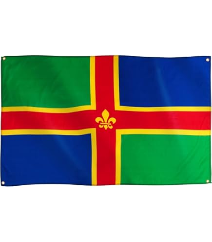 6 Stück Vinyl-Aufkleber Grafschaft Lincolnshire Flagge: 4x2,7 Cm, Wetterfest & Laminiert, Für Auto, Helm, Laptop