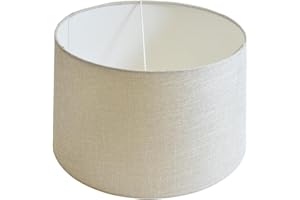 B & S Lampenschirm Stoff rund Ø 40 x H 23 cm (hellgrau)