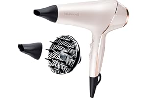 Remington PROluxe Hair Dryer (OPTIheat Technology for Long-Lasting Results, Ionic Conditioning for Frizz Free Hair, Diffuser, 2 Concentrators, Powerful, Professional Results, 2400W) AC9140