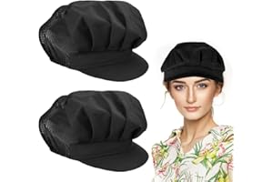 LAISHUNHE 2er Set Schwarz Kochmütze Elastisch Erwachsene Unisex Kochmütze Verstellbar Kochhut Männer Damen Herren Kochhaube mit Gummiband Koch Kopfbedeckung Chef Hut Hat Küchen Staubmütze Arbeitshut