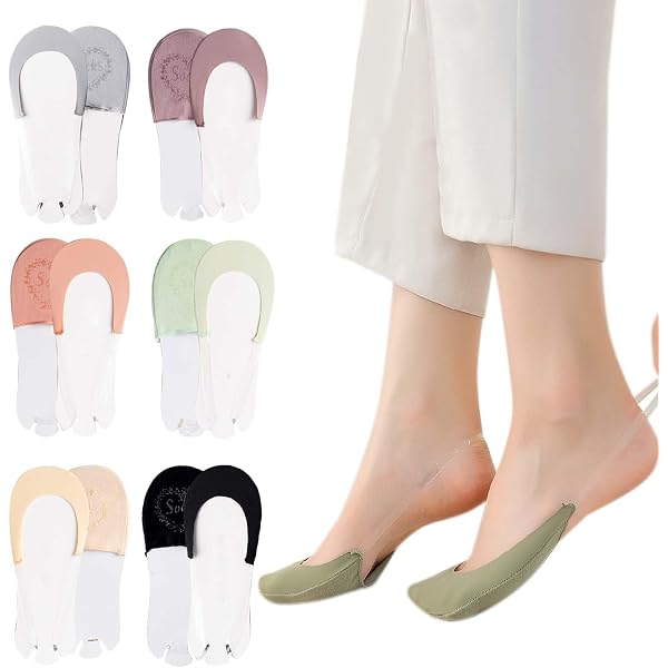 Lot De 20 Paires De Chaussettes Invisibles Femme - Coton Antidérapant - Noir Et Chair - Pour Danse, Sport Ou Quotidien