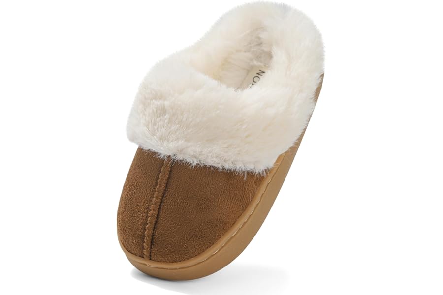 LACOFIA Boys' Girls' Slippers Kids Fluffy Slippers Non-Slip Comfy Children Winter House Shoes Warm Indoor Sliders