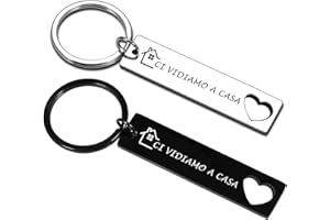 VENEVON Regalo Portachiavi Casa Nuova Coppia: Dolce Casa Biglietto d'auguri, Sacchetto di flanella per Regalo Casa Nuova di Inaugurazione Della Casa Nuova Casa del Proprietario di Casa Portachiavi Natale