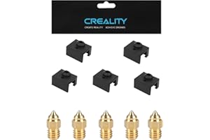 KOYOFEI Creality 5PCS Chaqueta Silicona y Boquillas para para Ender 3 S1, Calcetines Silicona y 0.4mm Brass Boquilla para Impresora 3D Ender 3 S1 pro, S1 Plus, Sprite Extruder