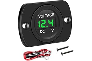Linkstyle DC 12V 24V LED Digital Voltmeter, Waterproof Battery Voltage Gauge with Reverse Polarity Protection for Car Motorcycle Boat RV Solar