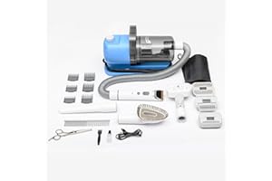 WEST COUNTRY PETS Dog Vacuum Grooming Kit 99% Pet Hair/Fur Removal, Low Noise, Brushes and Clippers, Complete Variable Speed Control, 21-Piece Set for Pro & Home use