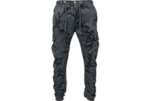 URBAN CLASSICS Pantalón jogging Camo Cargo con bolsillos de parche laterales y traseros, ajuste holgado, estampado camuflaje, cintura cordón, puños elásticos, distintos colores, varias tallas