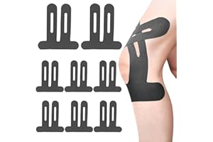 KELAV Knietapes Vorgeschnitten Knie, 10 Stück Kinesiologie Tape Gittertape Sport Tape Stabilisierung, Wasserfestes Elastisches Medizinische Klebebänder für Knieschmerzen Knie Haltungskorrektur (Schwarz)