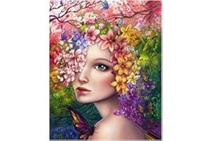 DCIDBEI (40x50cm) Square Diamond Painting Full Drill 5D DIY Carré Diamant Peinture Fleur Fée Point De Croix Kit Photos Carré pour Adultes Peinture par Numéros Strass Broderie Diamant Art Famille Ornements