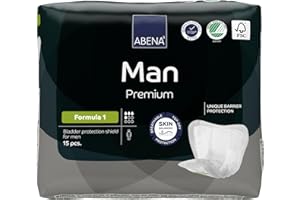 ABENA Man Formula 1, 15 pezzi | Premium protezioni assorbenti per perdite urinarie maschili | Discreti e confortevoli | Ad assorbimento rapido | Traspiranti e confortevoli