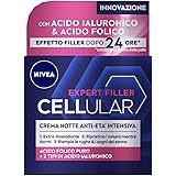 NIVEA CELLULAR EXPERT FILLER Crema Notte Anti-Età Intensiva SPF 15 50ml, Crema viso antirughe rassodante, Crema viso Acido Ia