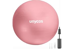 unycos - Palla Fitness Antiscivolo 55/65/75 cm con Pompa, Fitball Anti-Scoppio【Supporta 300 kg】per Pilates, Yoga, Ginnastica, Gravidanza, Esercizi di Equilibrio, Addominali e Spalle