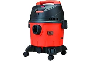 Black & Decker 1200W 10 Liter Wet and Dry Tank Drum Vacuum Cleaner, Orange/Black - WDBD10-B5, 2 Years Warranty