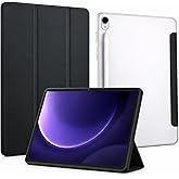 Coverzone Samsung Galaxy Tab S7 FE ile uyumlu Tablet Kılıfı SM-T730 Şeffaf Arka Kapak Smart Cover Katlanabilir Standlı Kalem 