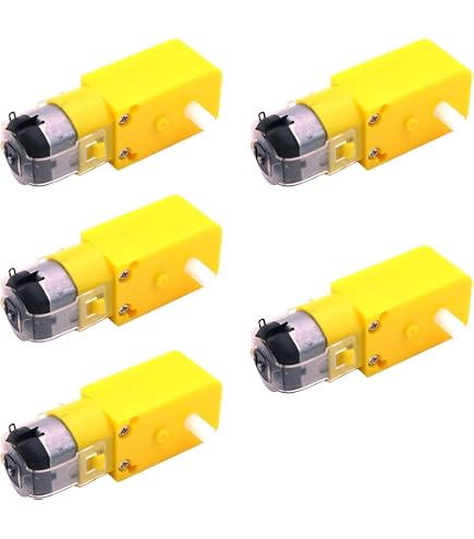 AEDIKO 4 Set TT Motore DC 3-6 V Motore Del Cambio Doppio Albero 200 RPM Rapporto 1:48 Motore con Pneumatico Ruota Kit per Smart Car Robot FAI DA TE