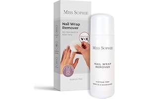‎MISS SOPHIE Miss Sophie Nail Wrap Remover I Nagellackentferner für Nagelfolien I Milder & schneller Entferner I Frei von Aceton I Schutz und Stärkung der Nägel I Mit Mandelöl & Aloe Vera I Premium Qualität