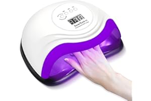 Snarflun Lampe LED UV 168 W pour Ongles avec Minuteur, Écran LCD et Capteur Intelligent, Séchage Rapide de Vernis et Gels pour Ongles des Mains et des Pieds