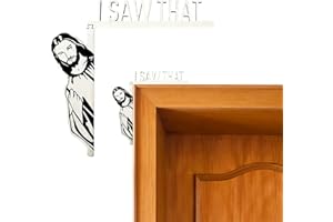 OneNine Cornice porta I Saw That Jesus Sign I Saw Jesus Door Sit Decoration Christian Home Door Corner Decoration Funny Jesus Door Hanger Funny Home Decor (Left)