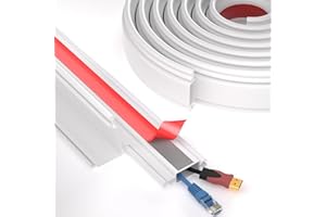 ESUFEIR 2M White Rubber Cable Trunking for Wall Mounted Tv,Wire Cover Tidy Tube Hider Conduit Trunking Management for Electric Cables,Electrical Raceway Extension Lead Cover to Hide Wires