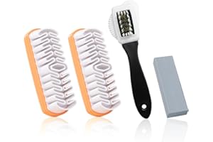 NYGGTYK Brosse à chaussures 3 pièces avec 1 gomme, outil de cirage, accessoires d'entretien des chaussures, nettoyant pour baskets, kit de nettoyage pour chaussures en daim, kit de nettoyage pour baskets,