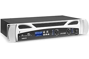 Vonyx VPA1500 Bluetooth PA Amplifier 1500W, USB MP3 Media Player, Stereo 2-Channel DJ Power Amp, 19" Rack Mountable with Remote Control