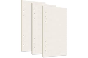 Smarpau A6 Dotted Refills Paper, 3 Packs 135 Sheets Planner Refill Paper 6 Holes Ring Binder Notepaper, Refillable Notebook Planner for Filofax Loose Leaf Paper Bullet Diary and School Office Travel