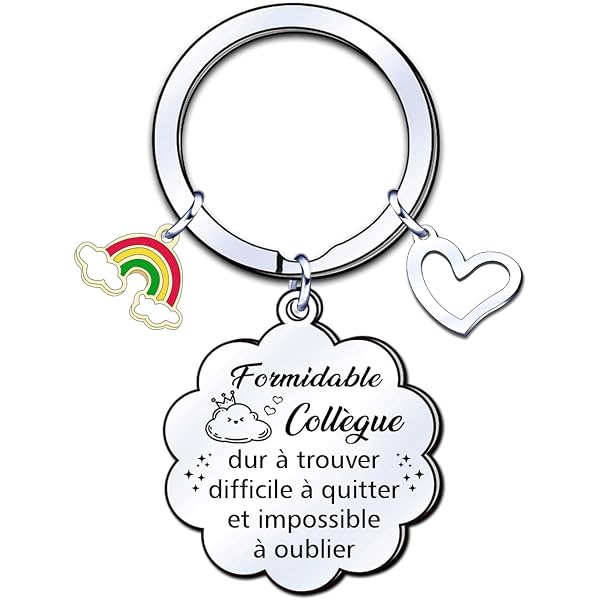 Porte-Clés Cadeau Pour Collègue - Gravure "Le Hasard A Fait De Nous Des Collègues..." - Acier Inoxydable - Idée Départ Ou Remerciement