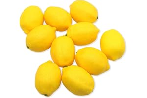 Pabbyeey 10 stycken konstgjorda citroner, realistiska dekorationsfrukter