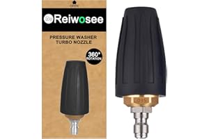 REIWOSEE La Boquilla De La Turbina Giratoria Máquinas De Limpieza a Alta Presión De Agua, Boquilla Turbo Giratoria De Alta Presión De 4000psi, Uso Para Hidrolimpiadora De Alta Presion, Calibre 1.156 Mm (Negro)