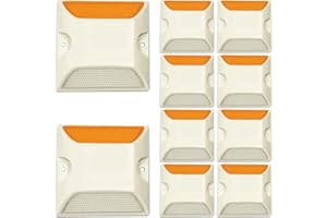 WOKYO Riflettori stradali marcatori, 10,2 cm, riflettori riflettenti per vialetti, resistenti per vialetti d'ingresso, confezione da 10