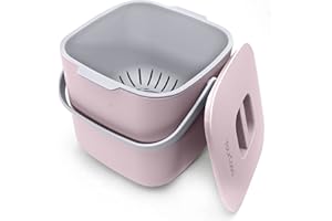 YourCasa Kosz na odpady organiczne, do kuchni, 7 l, kosz na kompost na codzienne odpady organiczne, nadaje się do mycia w zmywarce, bezzapachowy, sitko, bio, mały kosz na śmieci z pokrywką, pojemnik