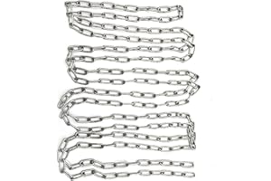 KAIISSA Cadena de Acero Inoxidable 304 Eslabones de Cadena de Acero Soldados de Alta Resistencia para Valla Colgante, Cadena para Perros, Cadena de Columpio, Carga Máxima de 60 KG, 2,5mm - 6 Metros