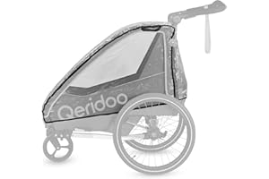 ‎QERIDOO Qeridoo Regenschutz QUPA 2 / Sportrex 2 | Qeridoo Fahrradanhänger Zubehör | Wasserdichter Regenschutz Fahrradanhänger & Kinderwagen | Abdeckung Fahrradanhänger mit UV-Schutz 50+ | Regenverdeck Buggy
