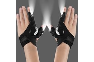 BESTLSY 2 LED-Taschenlampen-Handschuhe für den Außenbereich, Arbeitshandschuhe mit Licht für dunkle Orte, Angeln, Camping und Wandern und Werkzeuge, Geschenke für Heimwerker, Männer, Heimwerker, Geburtstag