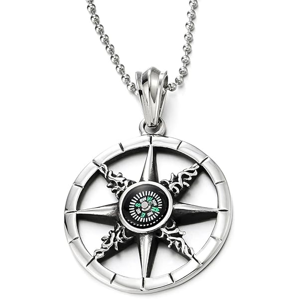 Collana Uomo Con Ciondolo Timone Marino - Acciaio Inossidabile, Catena Grano 75cm IMETACLII - Foto 4