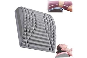 QOSNEOUN Refresh - Neck & Back Stretcher, Refresh - Nacken- und Rückenstrecker, Acemend Back Stretcher, Sciatica Pain Relief Devices, Back Stretcher for Lower Back Pain Relief, Neck Massage Tool (Grey)