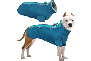 Katzinst Hunde Wintermantel, Wasserdichter Hundemantel mit Beinen Reflektierend Hundejacke mit Bauchschutz Hundebekleidung Outfit Hundemantel für Mittelittelgroße Hunde, Französische Bulldogge, L