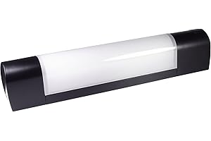 TIBELEC Applique LED noir 7W, 500 lm, IP21, 4000K, interrupteur on/off, bornier intégré, garantie 5 ans