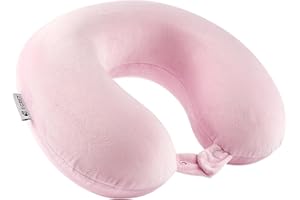 GENERIC Egret Memory Foam Nackenhörnchen für Reisen - Ergonomische Unterstützung für Kopf, Nacken & Kinn - Super Leicht Nackenkissen für Flugzeug, Auto, Büro(Rosa)