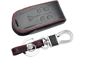 Happyit Skórzane etui na kluczyki samochodowe brelok do Jaguar XK XF XJ8 XK8 XRR 2007-2011 2012 2013