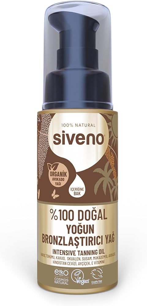 Siveno%100 Doğal Bronzlaştırıcı Yağ Organik Avokado Yağı Nemlendirici Yoğun Bronzlaştırıcı 50 ml