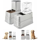 Marchul Elevated Dog Feeder and Drinker, 8L Food and Water Dispenser, Pet Feeder and Drinker with Adjustable Height, for Medi